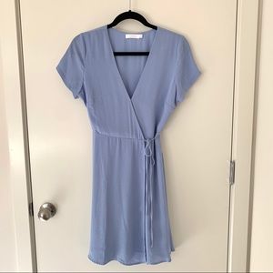 Lush Wrap Dress Dusty Blue Sz M